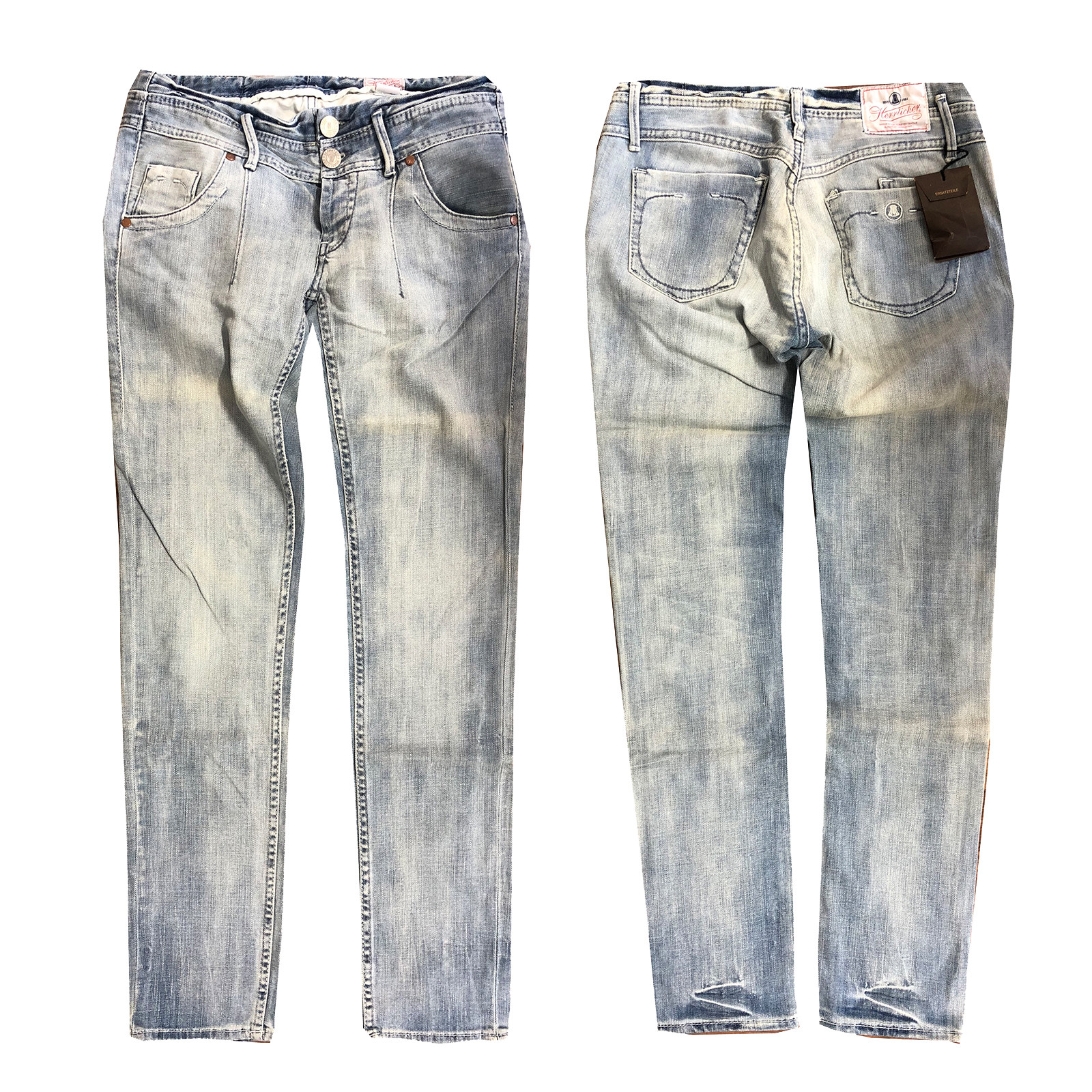 Herrlicher Sally Damen Hose Jeans Hellblau Röhrenjeans W27 L34, W28 L34 NEU