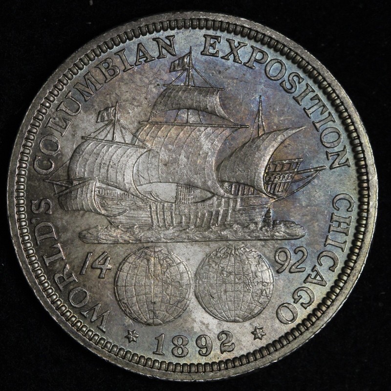 1892 Columbian Exposition Silver Half Dollar BU *UNCIRCULATED MS TONED