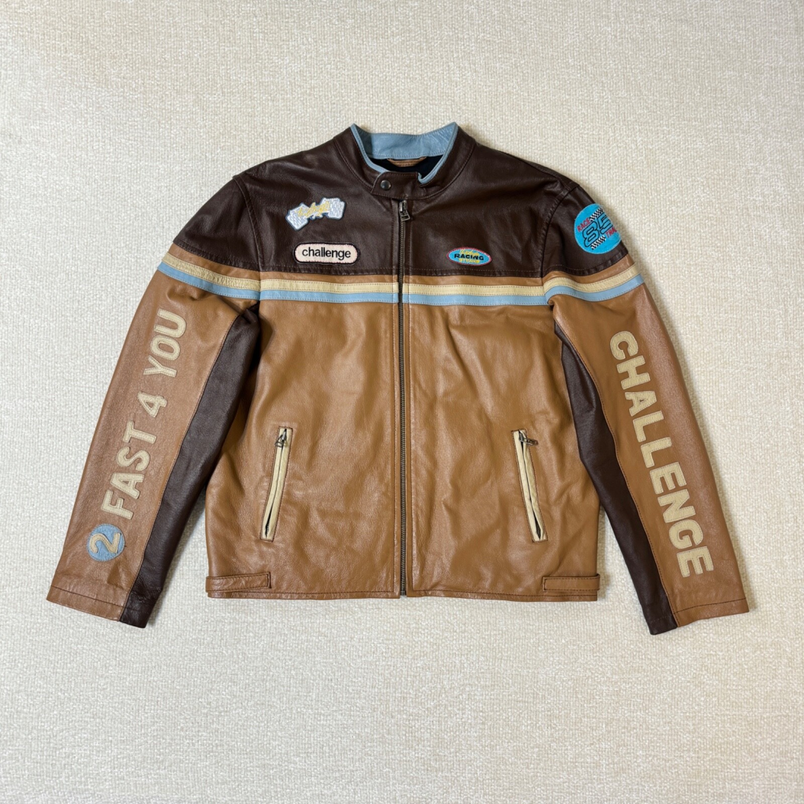 マイコ✨ leather jacket a-2 brown y2k Brown Oversized 90's Y2K Leather Jacket - Birthday Gift for