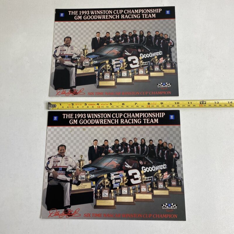 1993 Dale Earnhardt Sr Winston Cup Championship Racing Team. 8x10 Lot of 2!