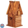 MIXUMON Bird Houses for Outside, Outdoor 2 Bird House Room for 2 Bird Families Bluebird Finch Cardinals Hanging Birdhouse for Garden (Style 11)