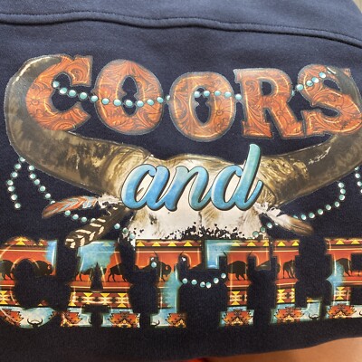 Cutter & Buck Coors Beer Cattle Pullover 1/4 Zip Sweatshirt MED Cowboy Cowgirl