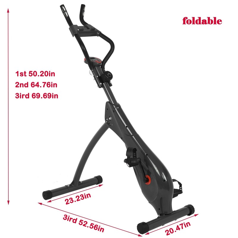 Home Folding Stationary Indoor Cycling Exercise Bike with LCD-Display