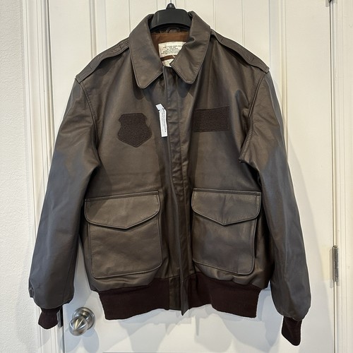 Excelled A-2 Brown Leather Flight Bomber Jacket USAF 44 or