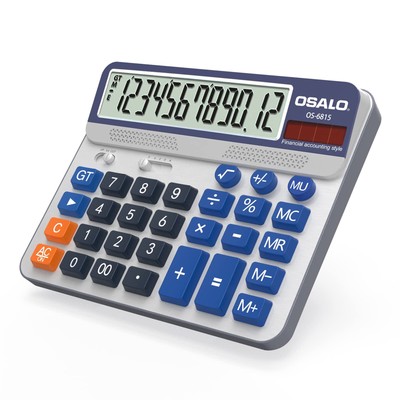 Desktop Calculator Extra Large 5in LCD Display 12-Digit Big Button Giant Acco...