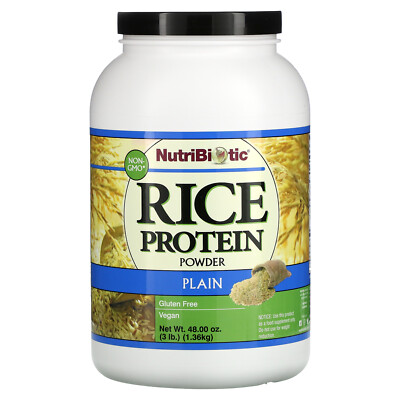 NutriBiotic Raw Rice Protein Plain 3 фунта 1 36 кг Без яиц, без глютена,