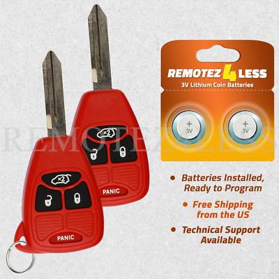 2 For 2005 2006 2007 Chrysler 300 Keyless Entry Remote Car Key Fob 4b Red