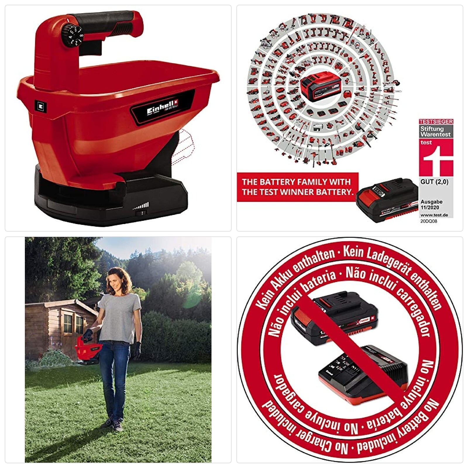 Einhell GE-US 18 Li-Solo Power X-Change Cordless Universal Spreader - Supplied W
