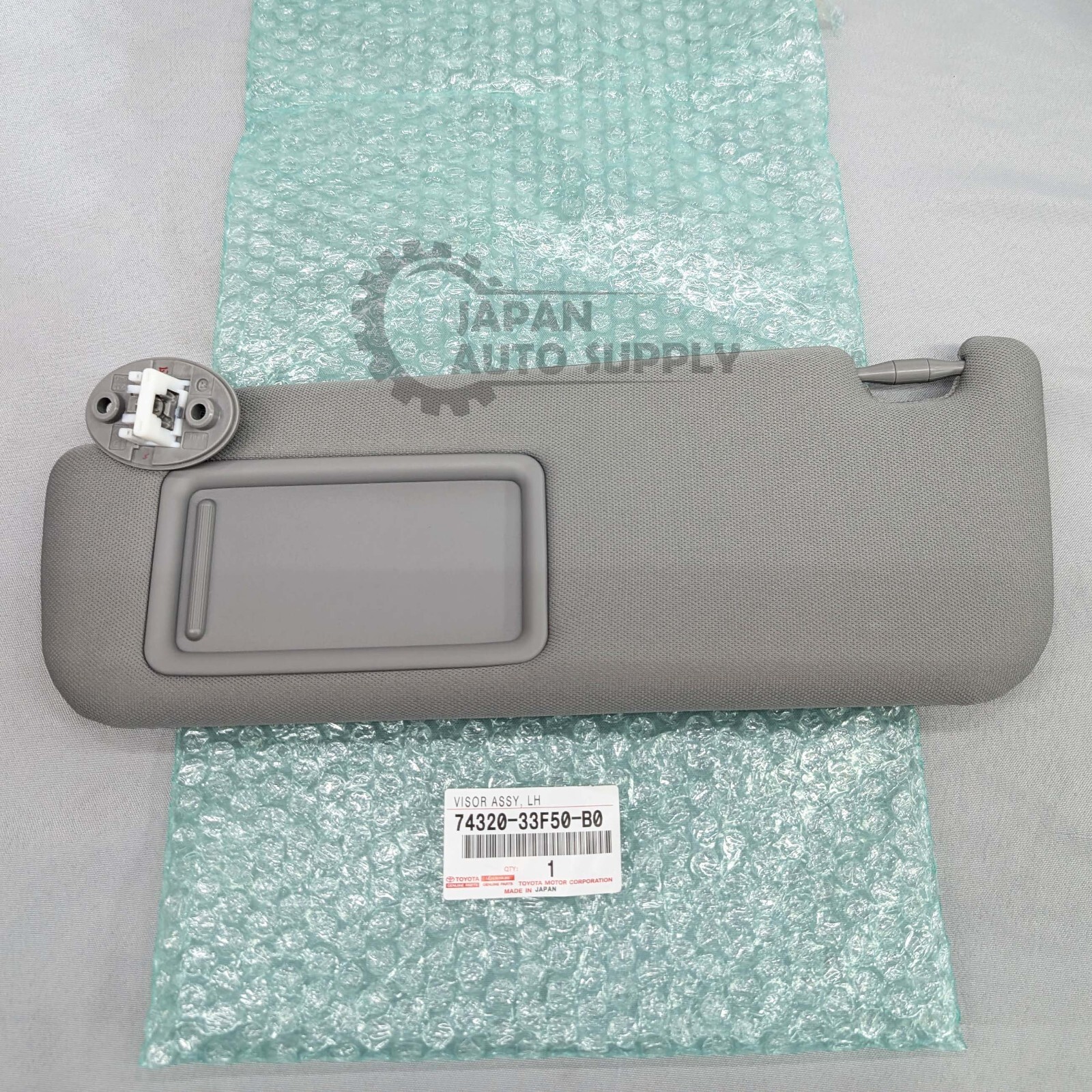 OEM GENUINE TOYOTA 12-17 CAMRY GRAY LH DRIVER SUN VISOR W/SUNROOF 74320-33F50-B0