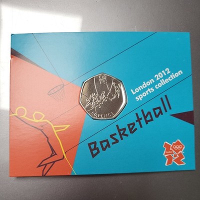 2012 Olympic Basketball 50p Coin Bunc Carded
