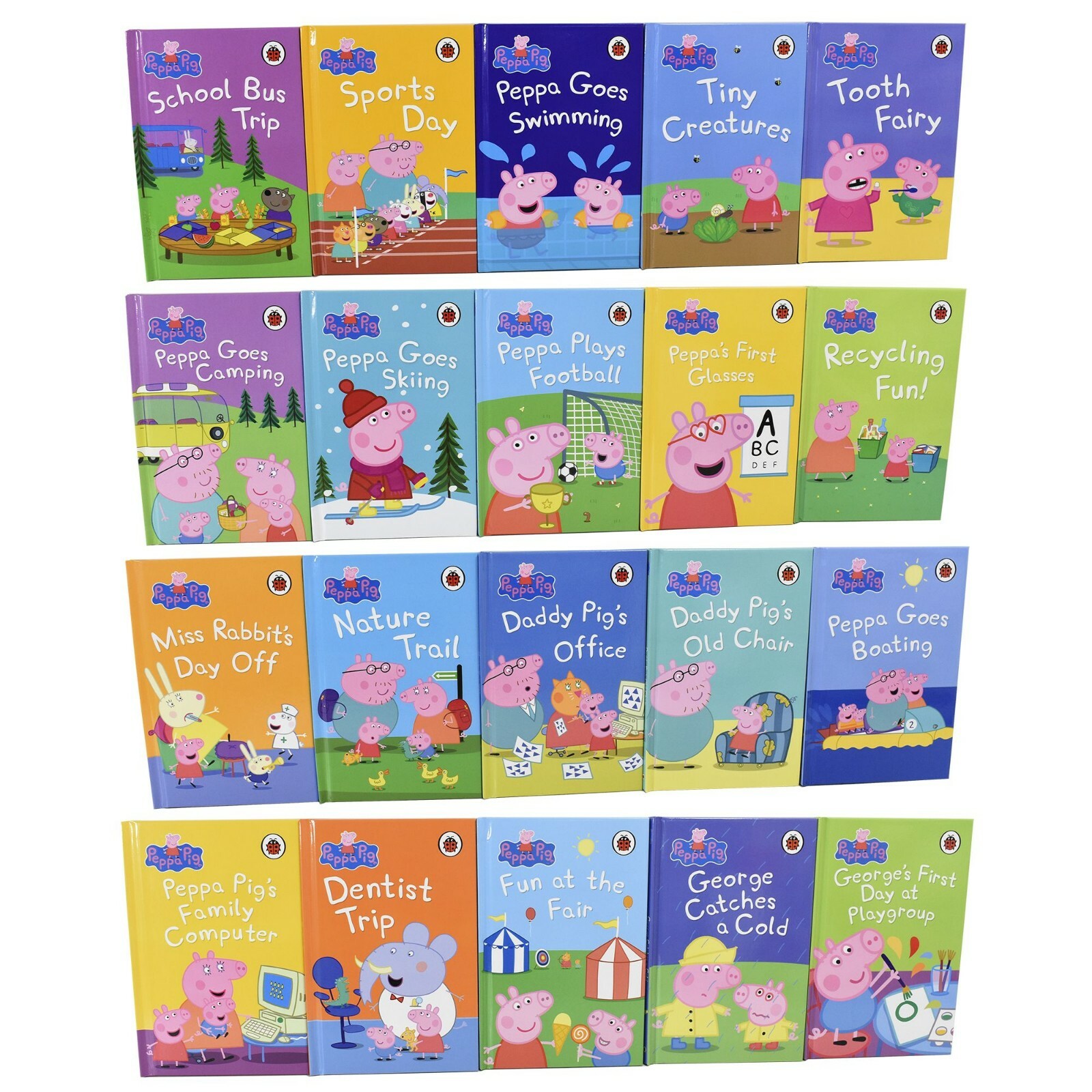 Peppa Pig Bedtime Stories 20 Books Children Pack Hardback