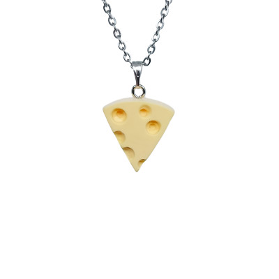 USA Seller 3D Cheese Slice Pendant Necklace Earrings Jewelry Fun Design