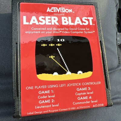 Laser Blast (Atari 2600) with beautiful reproduction label tested on Atari 2600+