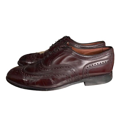 Allen Edmonds Burgundy Leather McAllister Wingtip Oxford Men 10.5 EEE Vintage **