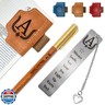 Bygone Mark Bookmark with Pen Holder - Personalized Magnetic Leather Bookmarks Set with Custom Wood Pen and Metal Bookmark – Reading Gifts for Women and Men Book Lovers (Brown,A)