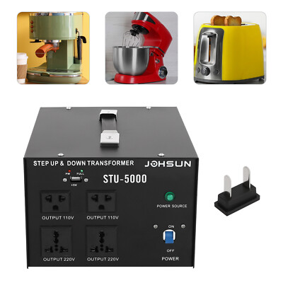 5000 Watts Voltage Converter Transformer Step-up/Step-Down 110V 220V with USB