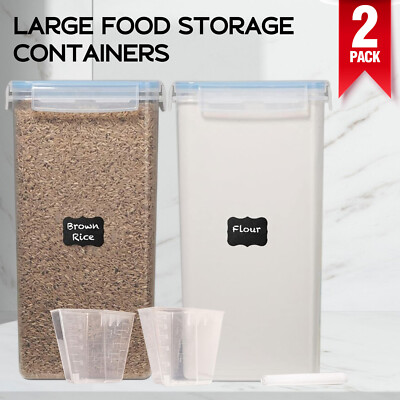 Set of 2 Extra Large Food Storage Containers with Airtight Lids, 8.5L / 287 Oz