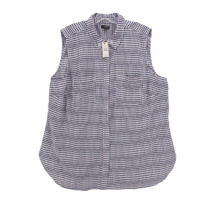 NWT TALBOTS Sleeveless Blouse Hidden Button Shirt Geometric Size 2X