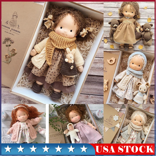Doll Waldorf Plush Doll Handmade Beautiful Cotton Plush Doll Girls Birthday Gift