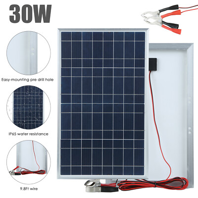 30W 12V Monocrystalline Solar Panel For Home RV Camping Off Grid Waterproof G4P1