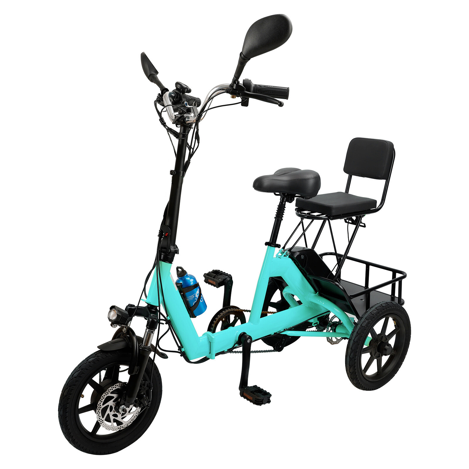 3 Wheel Electric Trike Motorized Folding Tricycle E-Bike 48V 350W