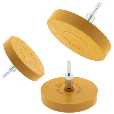 3x Radierscheibe 85mm Gelb Folienradierer Klebegewichte-Entferner Klebeentferner