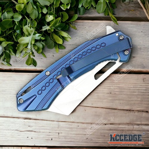 7.5" Cleaver Pocket Knife Camping Knife EDC Stainless Steel Folding Knife