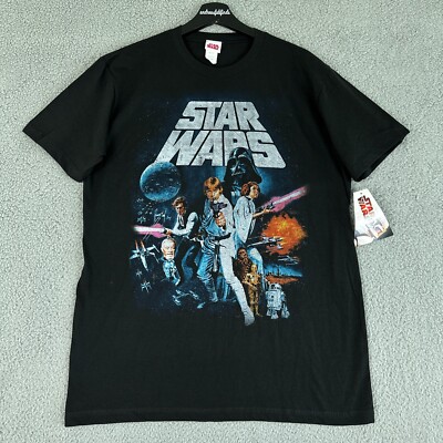 Star Wars Shirt Men Large Black A New Hope Movie Short Sleeve Tee Mad Engine NEW