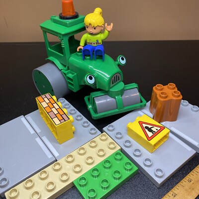 Lego Duplo Bob the Builder and Roley Steamroller and parts from set 3295