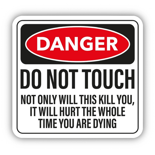 Do Not Touch Warning Sticker