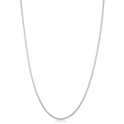 Sterling Silver Round Wheat Chain Necklace (1.5 mm, 18 inch) | Minimalist Jew...
