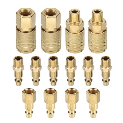 14pcs 1/4'' NPT Air Coupler & Plug Kit Type m Female Male Couplers & Plugs Set