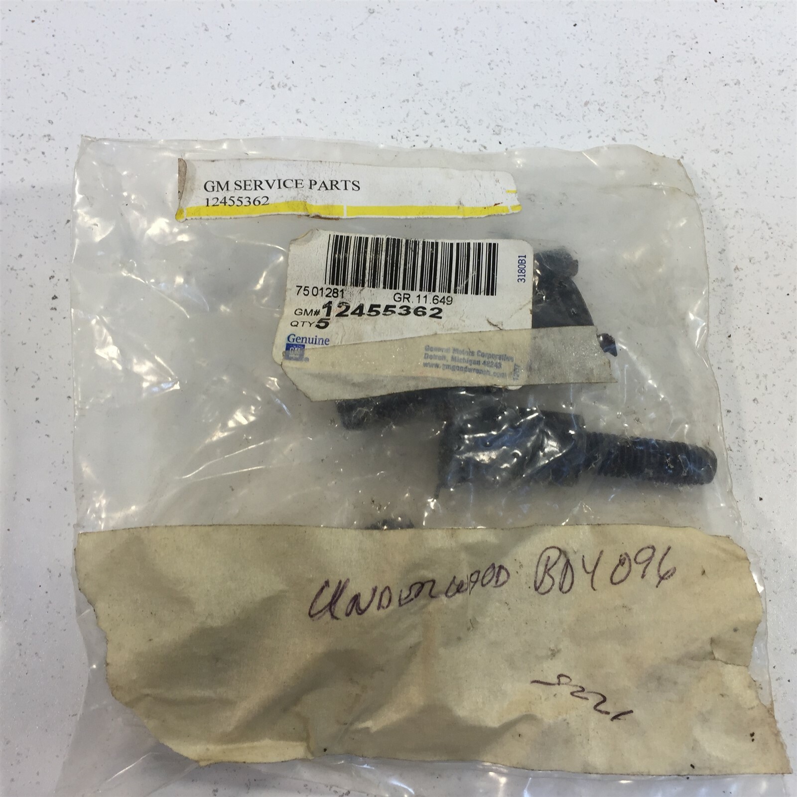 (4) Genuine GM 12455362 Bolt - Lot of 4