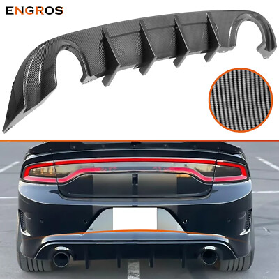 Fits 2015-2024 Dodge Charger SRT OE Style Carbon Fibre Rear Bumper Lip Diffuser