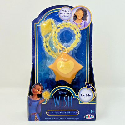 Disney Wish Movie Asha Star Heart Light Up Necklace Glow In Dark Brand New