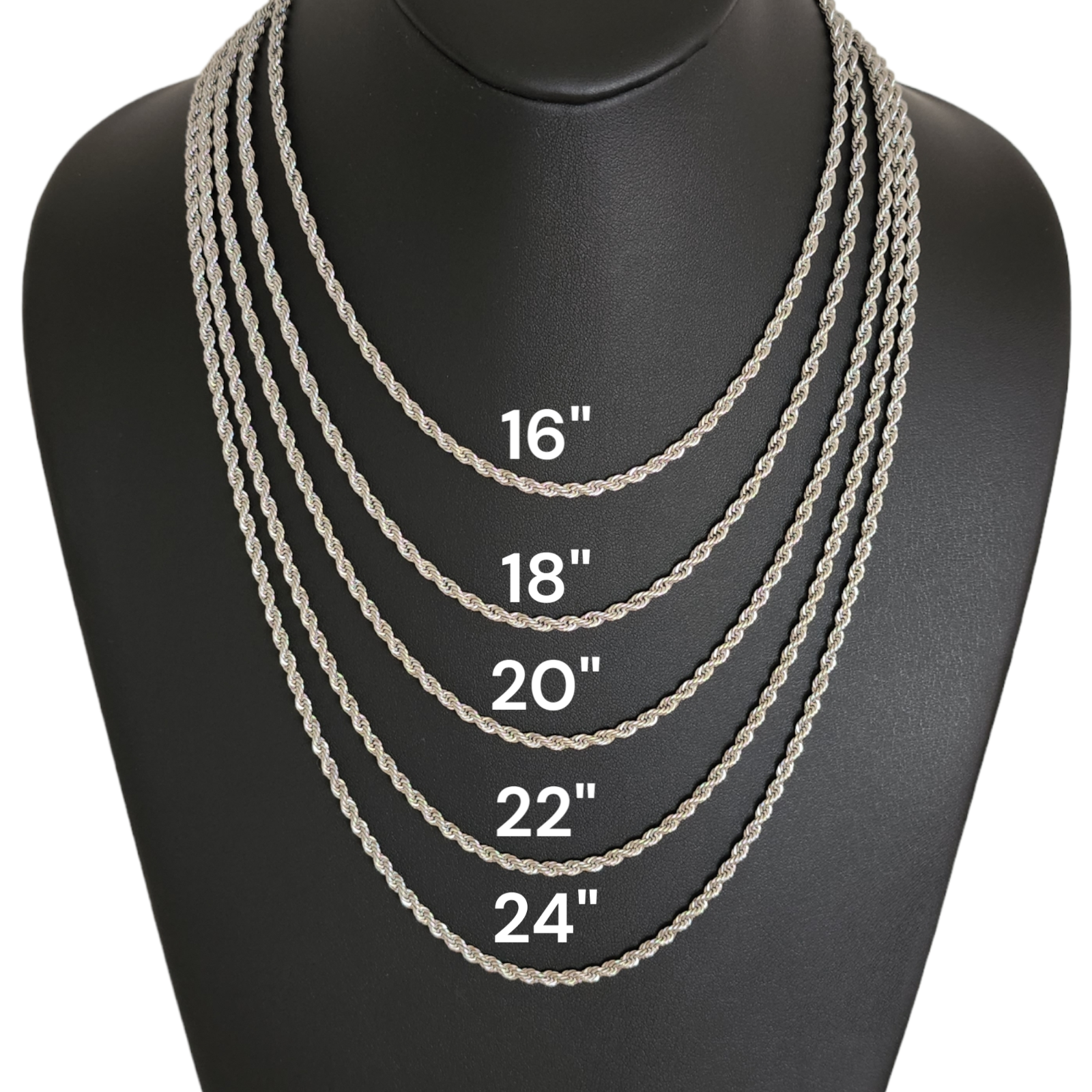 Stainless Steel Gold Plated Rope Chain 3mm Hip Hop Jewelry Unisex, Women, Men