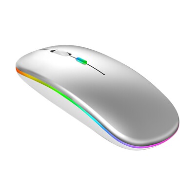 Wireless Rechargeable LED Lighted Mouse, Silent 2.4GHz Wireless Mouse For Laptop