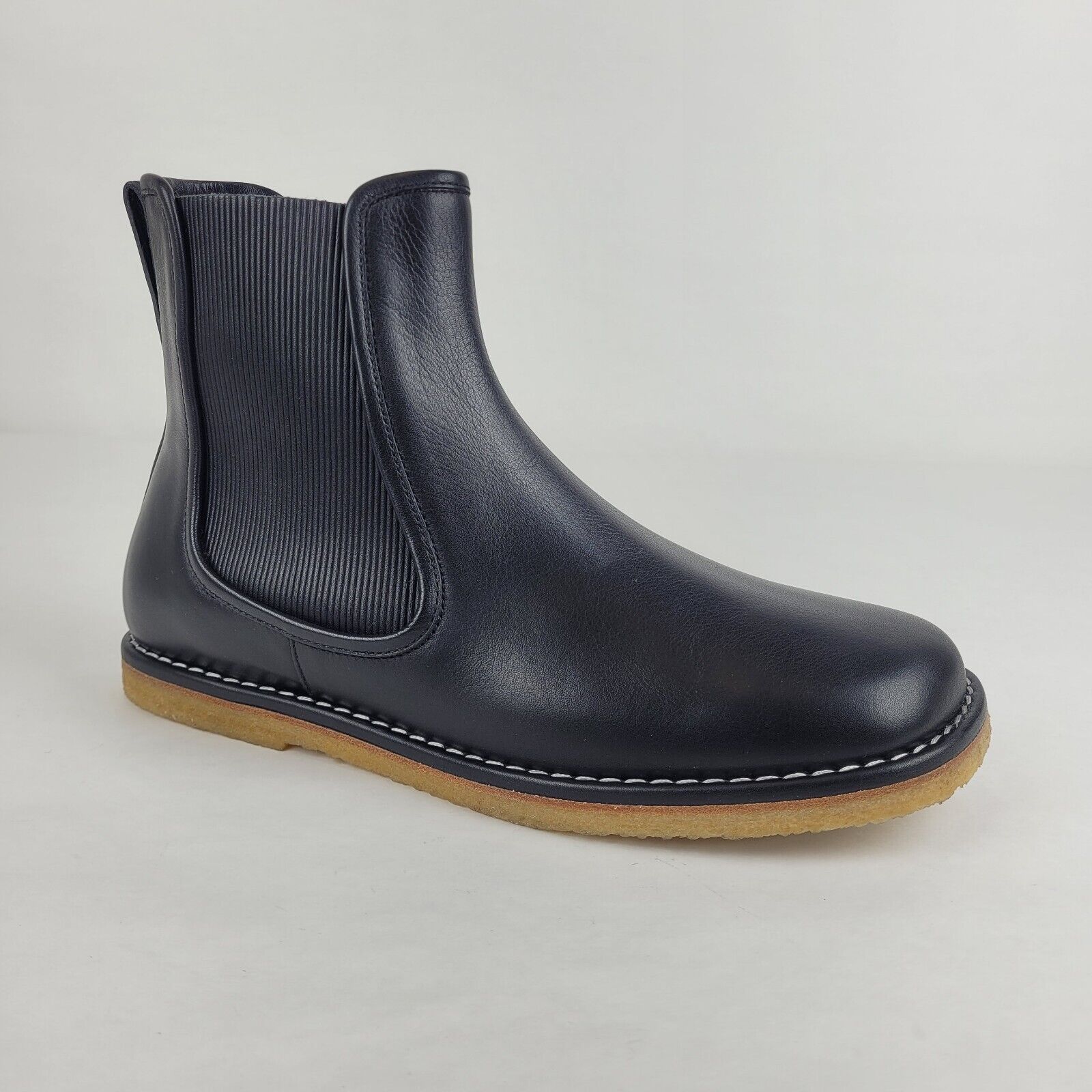Pre-owned Loewe $890  Black Leather Chelsea Ankle Boot With Elastic Sides M816s05x01 1100