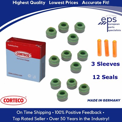 Intake & Exhaust Valve Stem Seal Kit Select 1998-10 Mercedes M113 V8 OEM Corteco