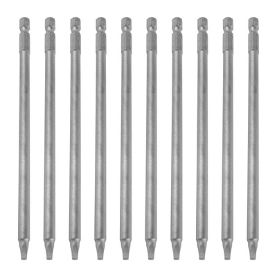 10 Stück Schraubendreher-Bits Mit Vierkantkopf – 150 Mm, 1/4 Zoll Sechskant, Magnetisch, S2 Stahl