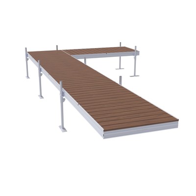24' Harbor Mate L-Style Dock - Cedar Vinyl Decking