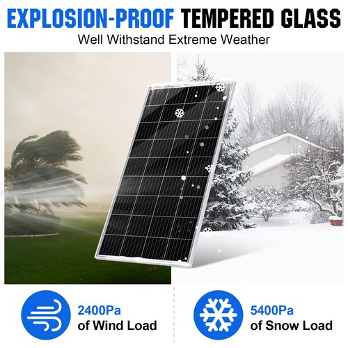 ECO-WORTHY Bifacial 100W Watt Solar Panel 2Pack (200W) Mono 12V/24V for Sunshed