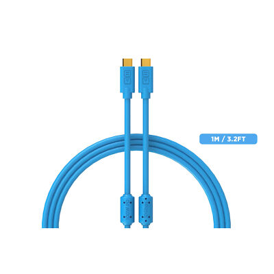 DJ TechTools Chroma Cables Audio-Optimized USB-C to USB-C 3.2 Cable, 1m, Blue