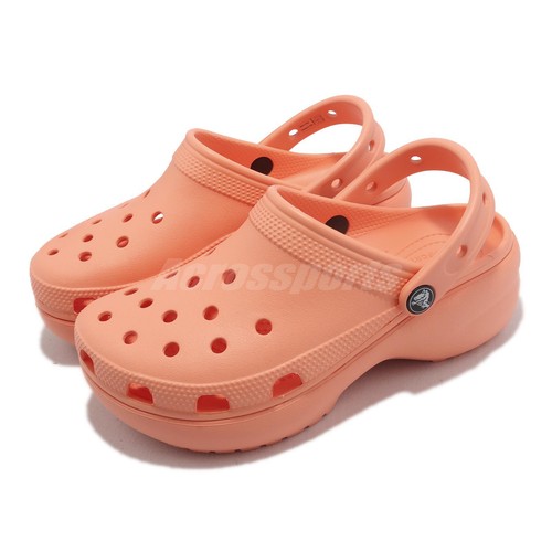 

Crocs Classic Platform Clog W Papaya Orange Women Slip On Sandals 206750-83E, Оранжевый, Classic Platform Clog W