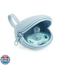 PandaEar 3 Pack Silicone Pacifier Holder Case, Portable Travel Pacifier Pouch for Newborns, BPA-Free Silicone Pacifier Storage Container for Boys and Girls (Green, Blue, Cream)