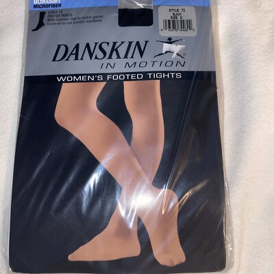 Danskin In Motion Women s Ultrasoft Microfiber Footed Tight Black Sz C style 72
