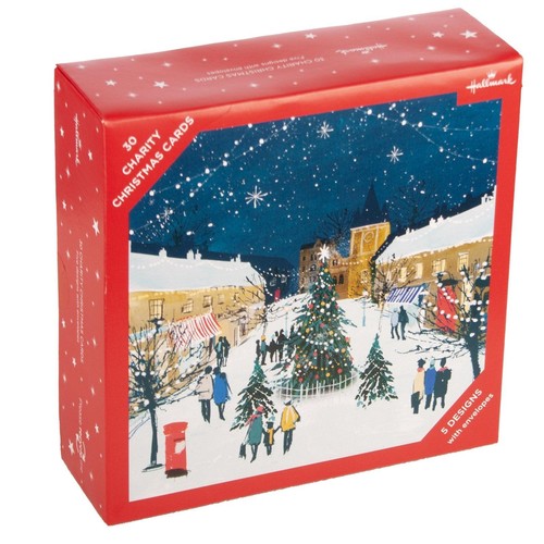 Hallmark 30 Charity Christmas Cards Pack – 5 Mixed Festive Designs