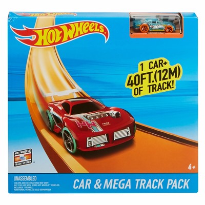 40 Feet Hot Wheels Stunt Track and Builder Play Set Pack w/ Racing Car Toy Kids