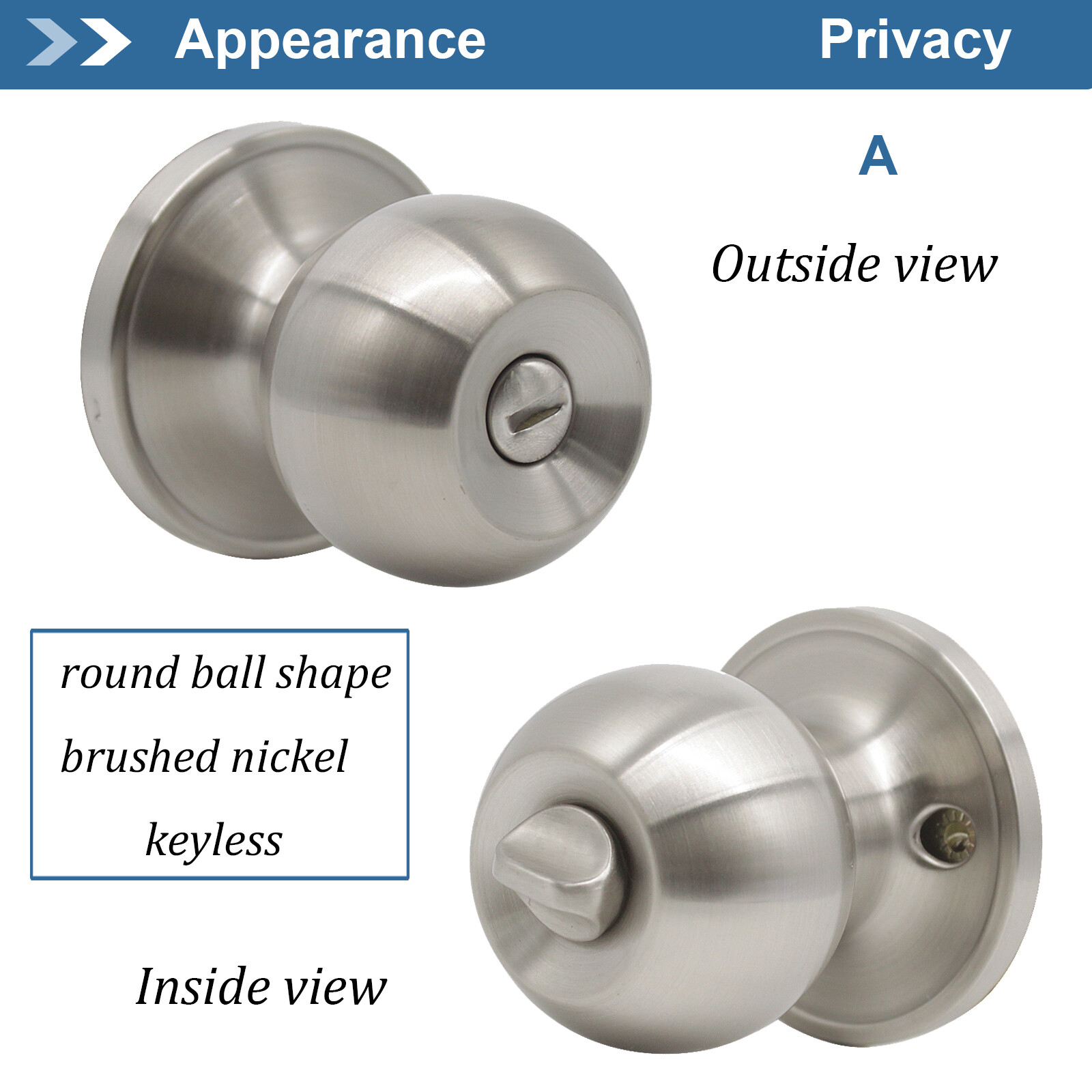 Privacy Passage Door Knobs Brushed Nickel Interior In Home