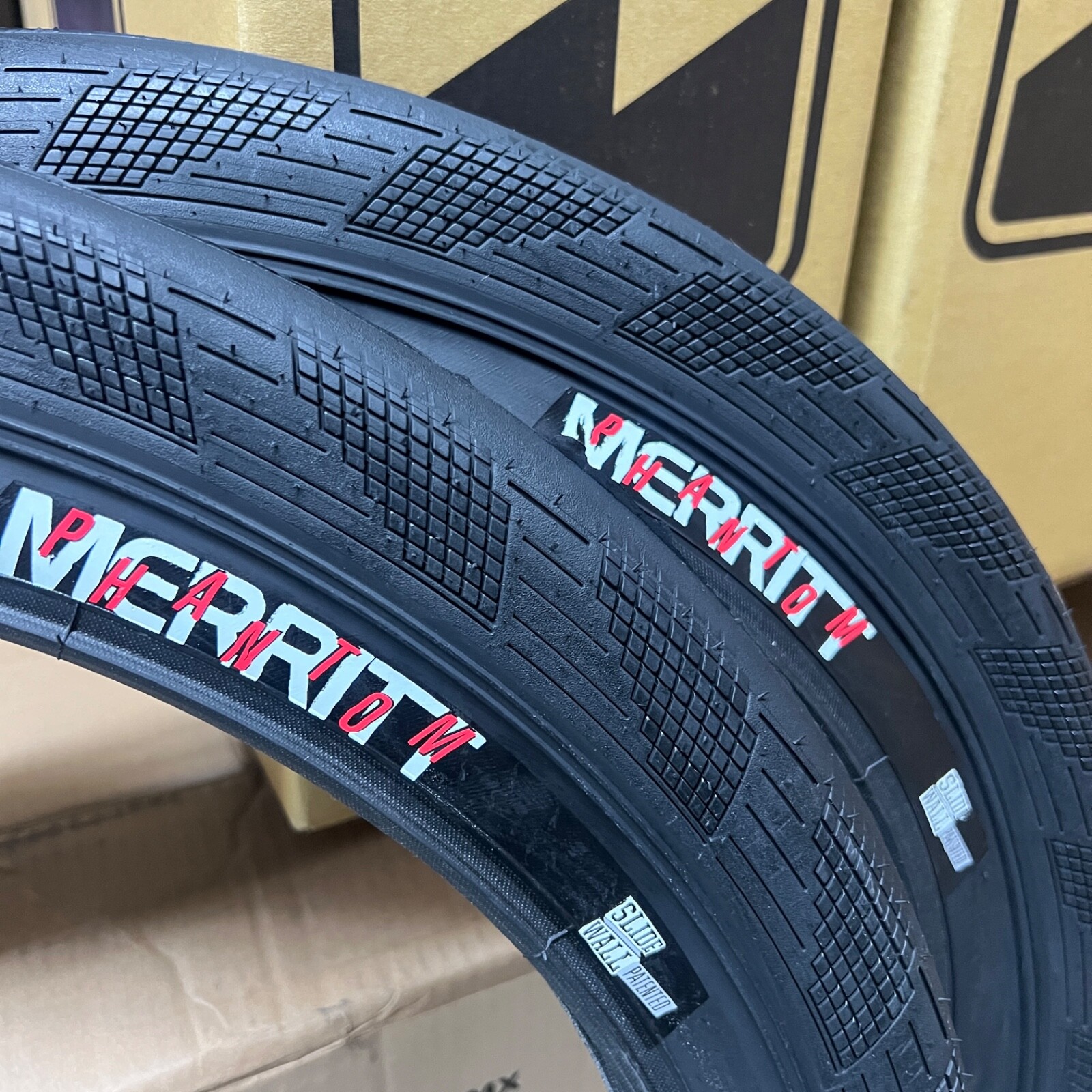 PAIR OF MERRITT BMX PHANTOM BICYCLE TIRE BLACK 20x2.50